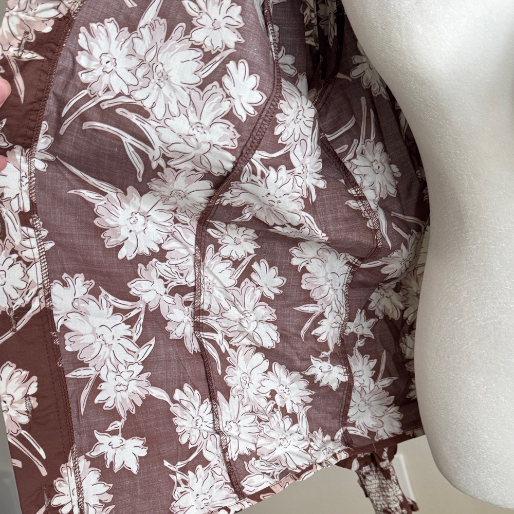 Entro Chocolate Floral Ruffle Blouse - Picture 6 of 10
